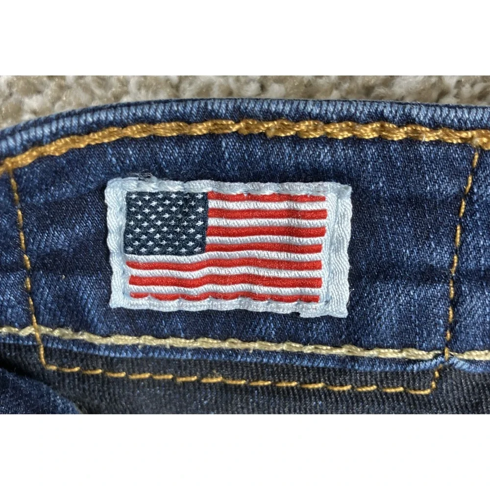 True Religion Serena Skinny Jeans Size 32 USA Made Dark Wash Stretch Fits 33x30
